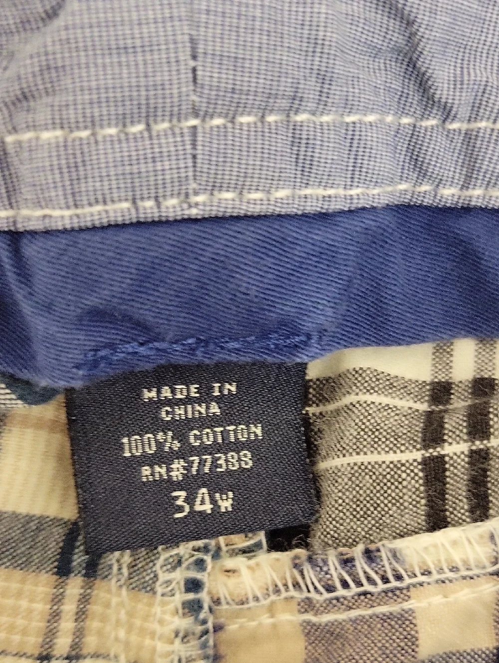 J. Crew Men's Patchwork Madras Plaid Field Shorts Beige Blue Black Sz 34 Preppy